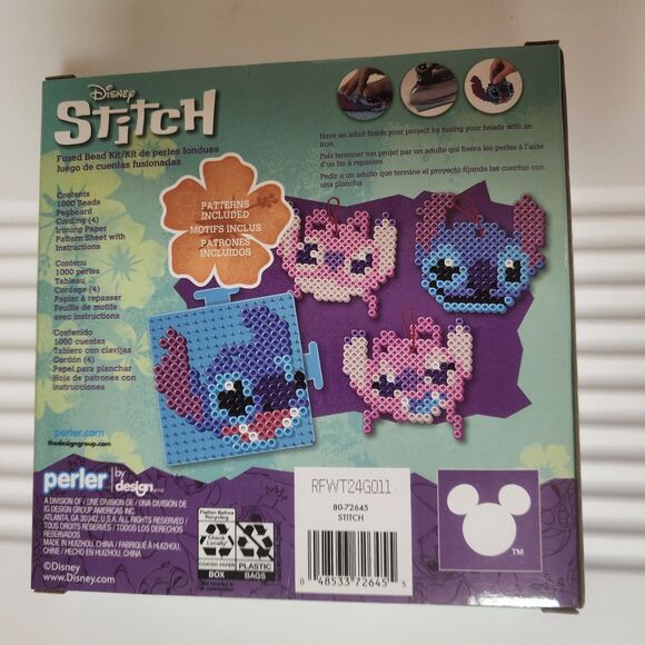 Perler Disney Stitch Fused Bead Kit 1007 Beads, Pegboard Ironing Paper NIB - Picture 3 of 6